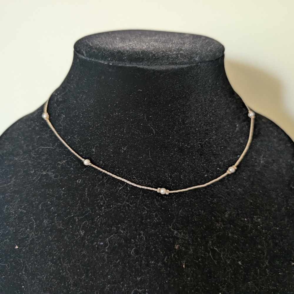 Vintage 90s Silver Beaded Necklace